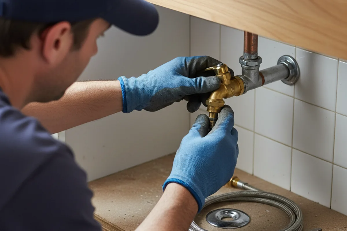 Shutoff valve and fitting work during Burst Pipe Repair in Dyess AFB